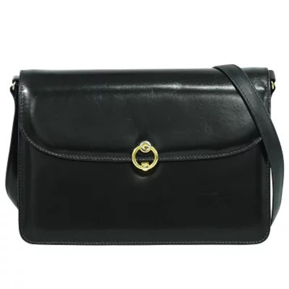 Gucci Leather Pouch Pochette Shoulder Bag Black